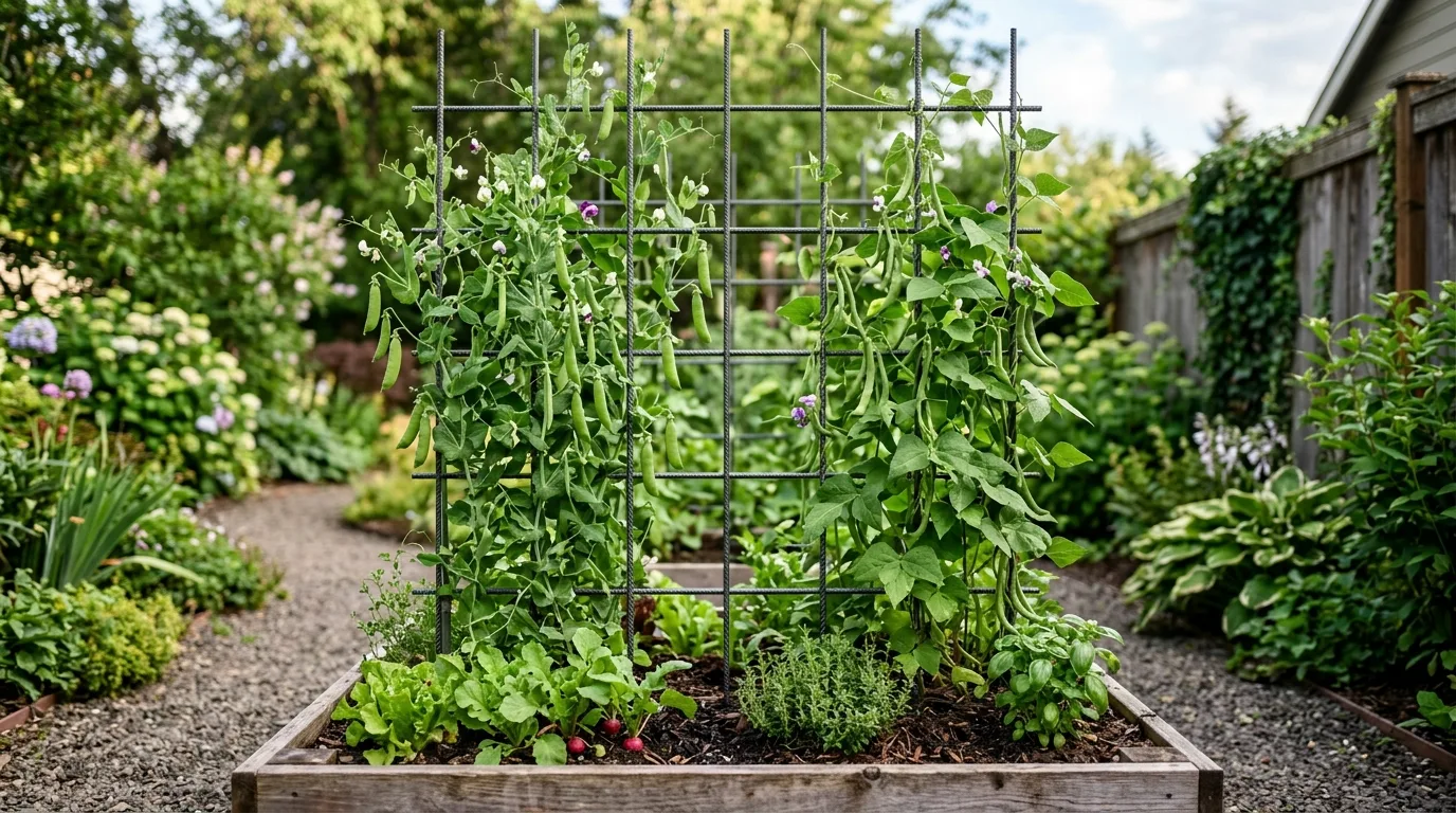 Minimalist Metal Trellis for Vegetables